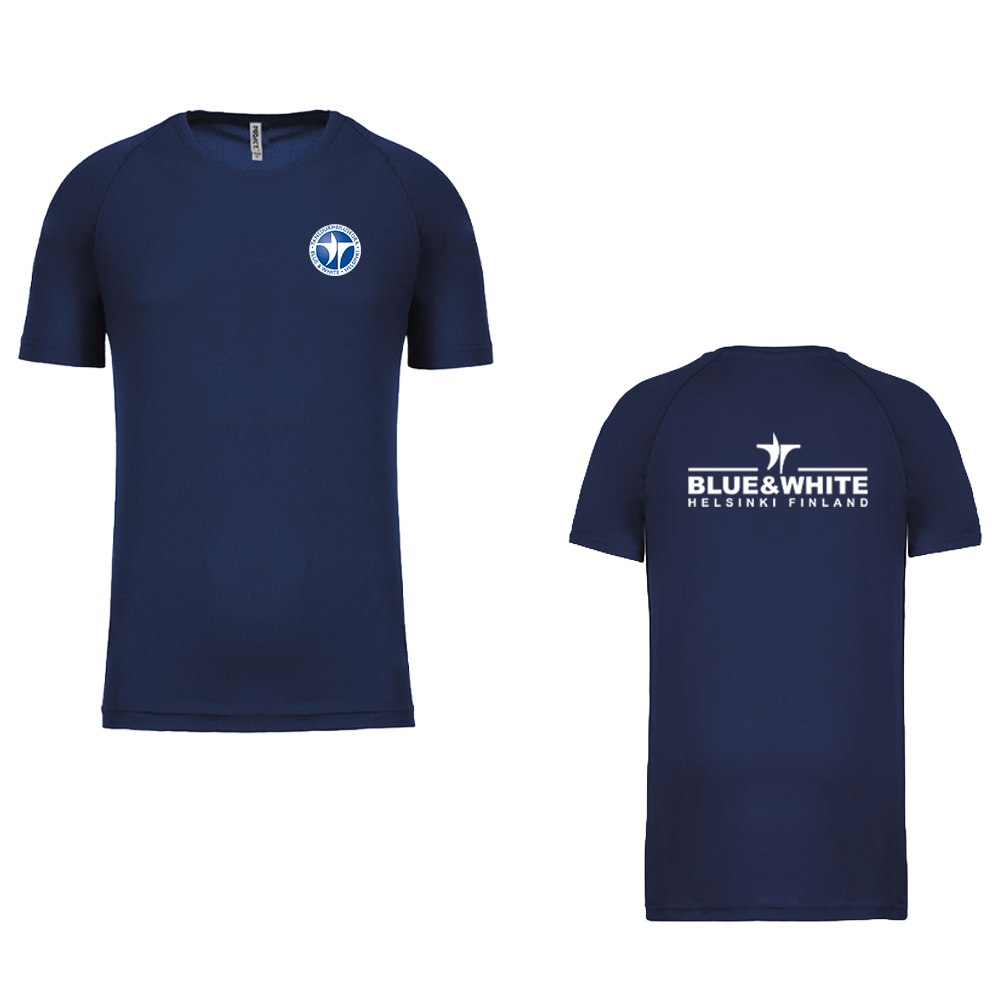 Blue & White Miesten tekninen t-paita