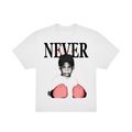 Brayan Oversize Valkoinen T-paita Never Back Down
