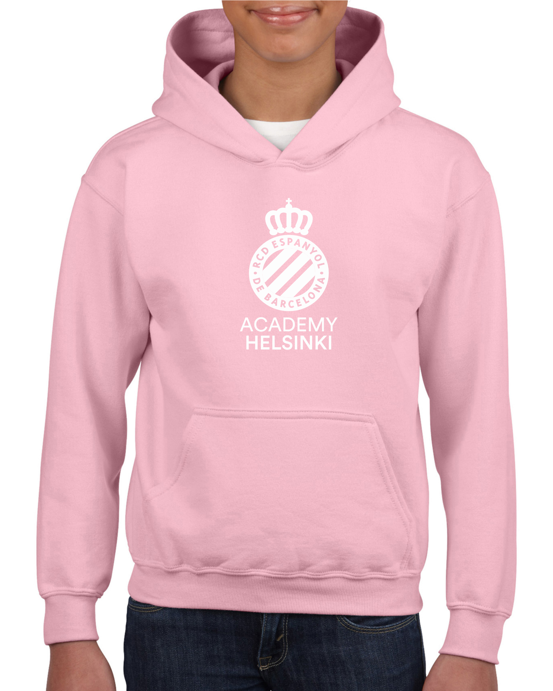 RCD huppari vaaleanpunainen, valkoinen logo